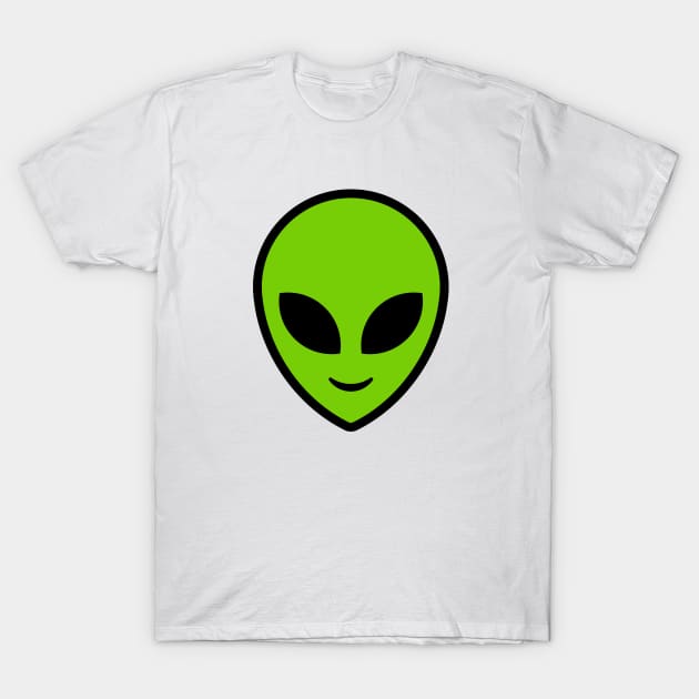 Alien. Green Alien head T-Shirt by Stefan Balaz Design